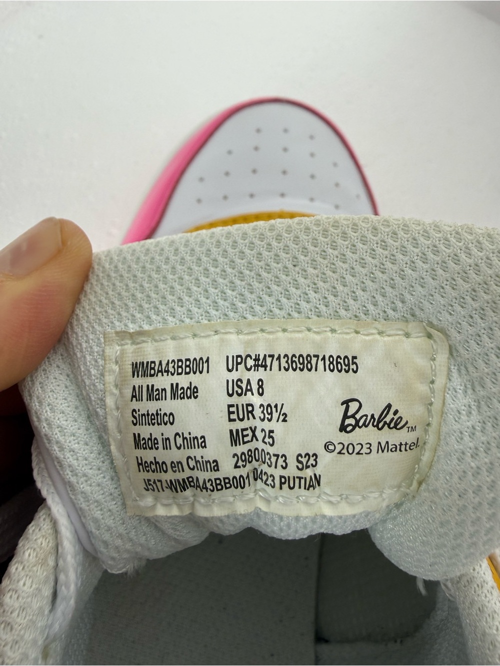 Barbie Logo Pink & Yellow Sneakers - Picture 10 of 13